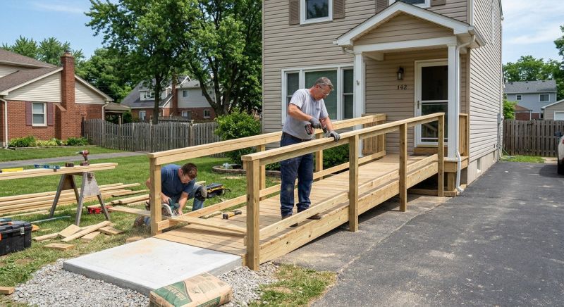 Hardwood Ramp Installation in Wilmington, NC
